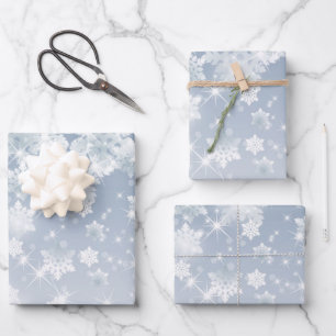 Feuille De Papier Cadeau Flèches de neige brillantes