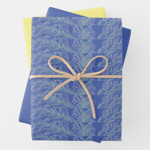 Feuille De Papier Cadeau Flèches douces bleu