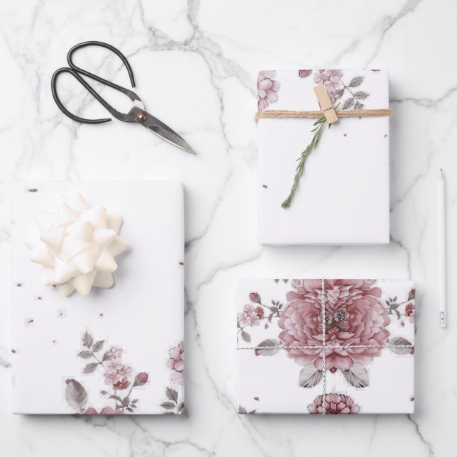 Feuille De Papier Cadeau fleur3 (Recto)