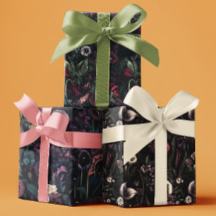 Feuille De Papier Cadeau Fleur Automnal Gothique Triste
