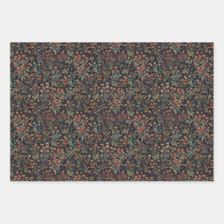 Feuille De Papier Cadeau Fleur botanique de forêt sombre et mystérieuse de 