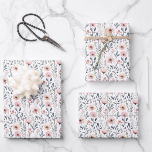 Feuille De Papier Cadeau Fleur de ferme féminine