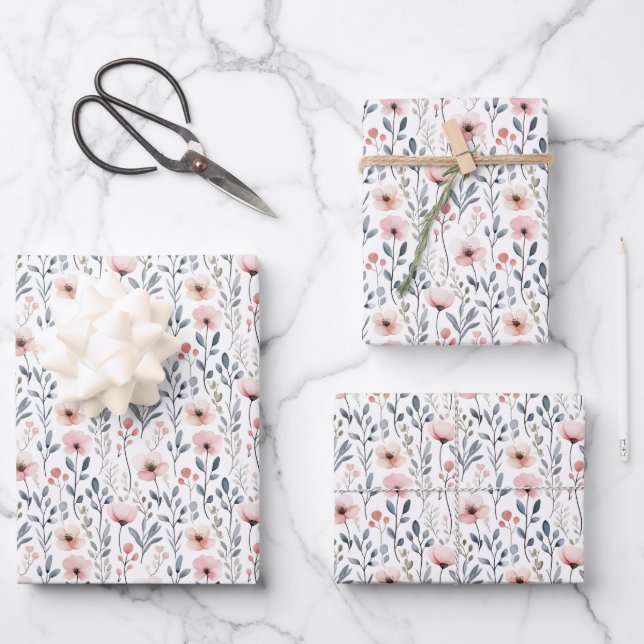 Feuille De Papier Cadeau Fleur de ferme féminine (Recto)