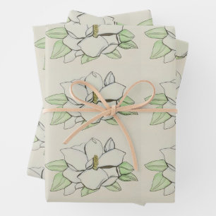 Feuille De Papier Cadeau Fleur de Magnolia
