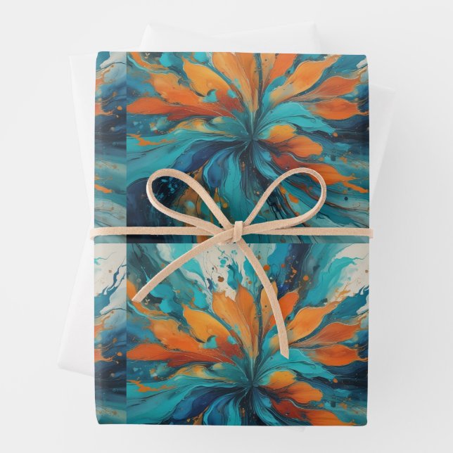 Feuille De Papier Cadeau Fleur de navire (En situation)