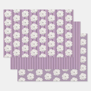Feuille De Papier Cadeau Fleur de perles blanches