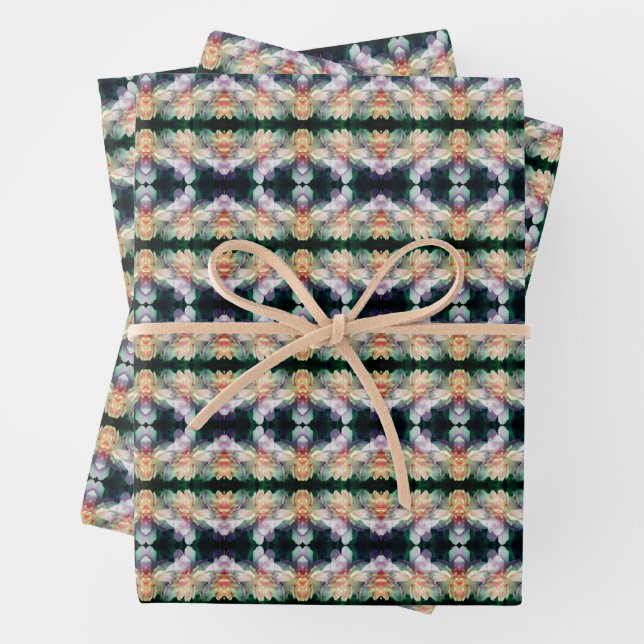 Feuille De Papier Cadeau Fleur de pivoine rose Abstraite (En situation)