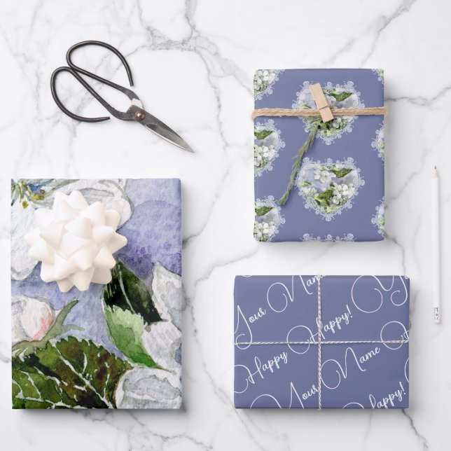 Feuille De Papier Cadeau Fleur de pomme (Recto)