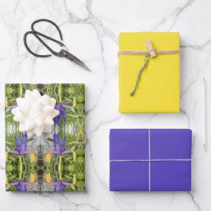 Feuille De Papier Cadeau Fleur d'Iris violet extérieur Jardin Nature Photo
