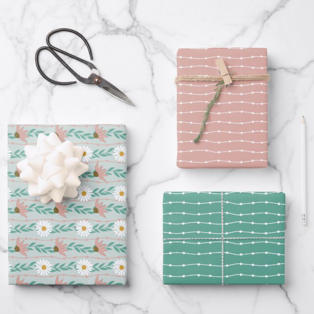 Feuille De Papier Cadeau Fleur où planté (Recto)