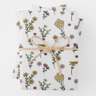 Feuille De Papier Cadeau Fleur Printemps florissant Floral sans joint