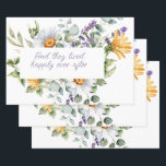 Feuille De Papier Cadeau Fleur sauvage Bouquet Aquarelle Fleurs Cadre<br><div class="desc">Bouquet fleur sauvage Cadre aquarelle avec devis personnalisé au centre dans votre choix de couleur et de police.</div>