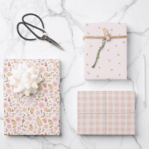 Feuille De Papier Cadeau Fleur sauvage de printemps Pastel