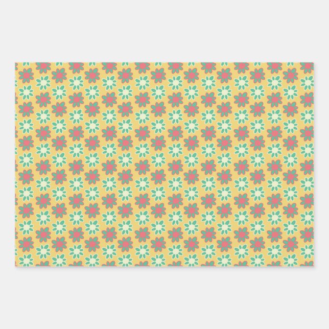 Feuille De Papier Cadeau Fleurs (Devant)