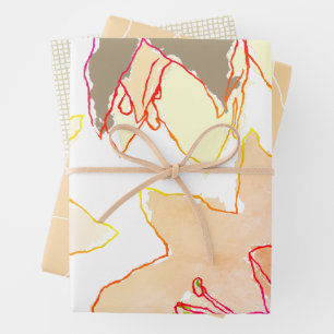 Feuille De Papier Cadeau Fleurs