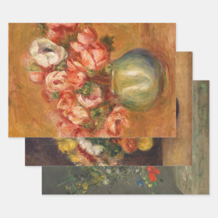 Feuille De Papier Cadeau Fleurs (1) Trio Découpage Set par Auguste Renoir