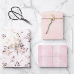 Feuille De Papier Cadeau Fleurs aquarelles rose et crème et rayures subtile<br><div class="desc">Papier cadeau Fleurs aquarelles rose et crème et rayures subtiles pour baby showers,  mariages,  anniversaires et toutes vos occasions spéciales ! Une collection de papiers d'emballage coordonnés tendances et chic avec fleurs et textures aquarelles.

~ Consultez ma boutique pour voir l'ensemble de la gamme pour ce design !</div>