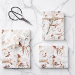 Feuille De Papier Cadeau Fleurs blanches et ivoire en terre cuite Boho Bota<br><div class="desc">Papier d'emballage élégant à fleurs blanches et ivoire en terre cuite boho botanique</div>