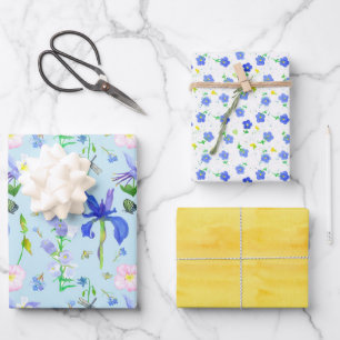 Feuille De Papier Cadeau Fleurs de cottage anglais Columbine jaune