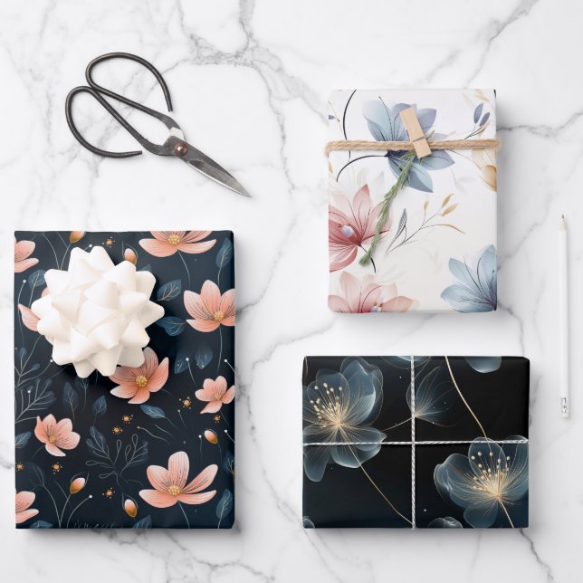 Feuille De Papier Cadeau Fleurs de fées (Recto)