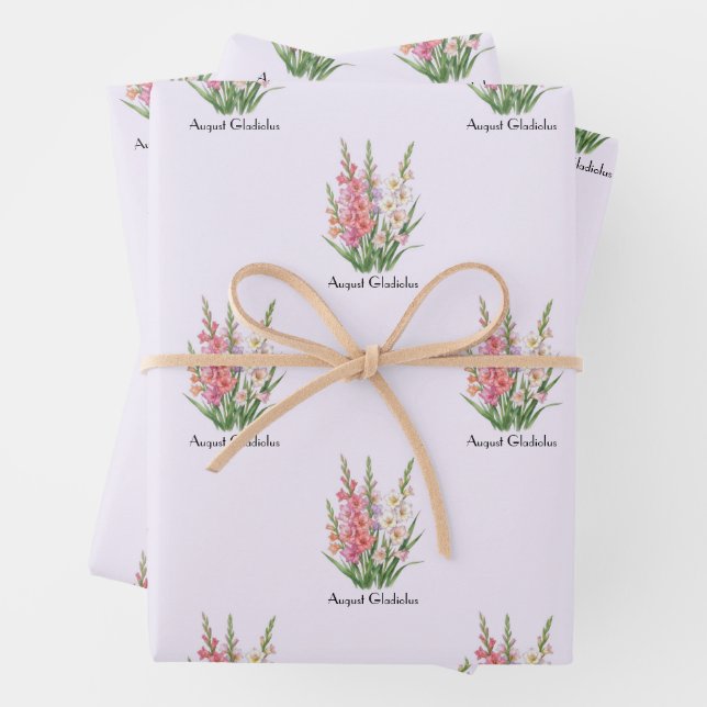 Feuille De Papier Cadeau Fleurs de gladiolus d'août (En situation)