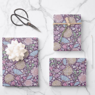 Feuille De Papier Cadeau Fleurs de la Fête des Mères Fans Crocus Fans japon