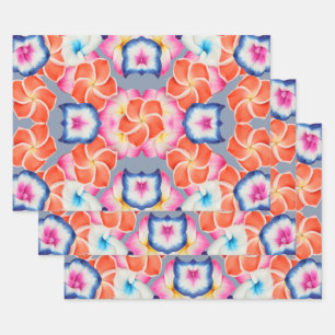 Feuille De Papier Cadeau Fleurs de la Plumeria tropicale X Motif