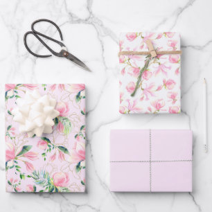 Feuille De Papier Cadeau Fleurs de magnolia rose Baby Shower de mariage pri