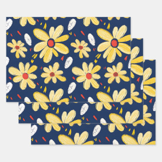 Feuille De Papier Cadeau Fleurs de rayonne et papillon