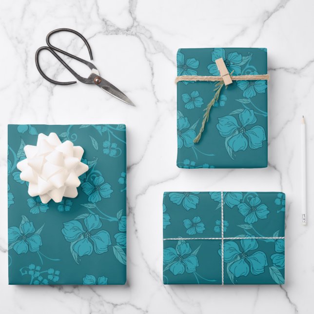 Feuille De Papier Cadeau Fleurs déplaisantes Motif 2 (Recto)