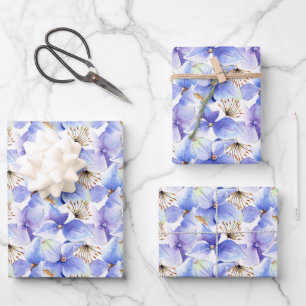 Feuille De Papier Cadeau Fleurs d'Hortensia de près