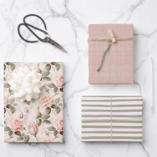 Feuille De Papier Cadeau Fleurs Douces et Chic Floral