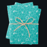 Feuille De Papier Cadeau Fleurs épanouies sur turquoise<br><div class="desc">Trois feuilles de papier cadeau présentent des contours de fleurs de hibiscus blanc tropical sur fond turquoise (ou de la couleur de votre choix). Beau papier cadeau pour anniversaire,  mariage,  anniversaire de mariage ou toute occasion. PLUS de couleurs dans notre boutique.</div>