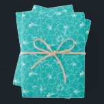 Feuille De Papier Cadeau Fleurs Épanouies sur Turquoise<br><div class="desc">Trois feuilles de papier d'emballage présentent des contours de fleurs d'hibiscus blanc tropical sur un fond turquoise (ou de la couleur de votre choix). Beau papier cadeau pour anniversaire,  mariage,  anniversaire de mariage,  ou toute occasion. PLUS de couleurs dans notre boutique.</div>