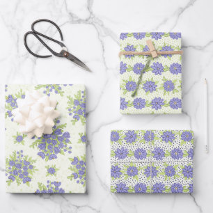 Feuille De Papier Cadeau Fleurs florales Lilac pourpres printanières