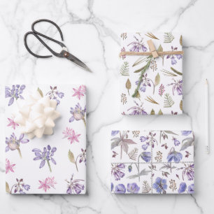 Feuille De Papier Cadeau Fleurs Pastel Moderne Baby shower de jardin