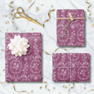 Feuille De Papier Cadeau Fleurs Rococo Vintage Motif Floral