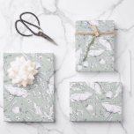 Feuille De Papier Cadeau Fleurs sauvages dessinées au crayon motif sauge<br><div class="desc">Papiers d'emballage de fleurs sauvages vert sauge</div>