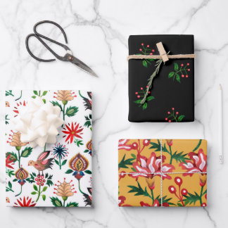 Feuille De Papier Cadeau Fleurs ukrainiennes décoratives