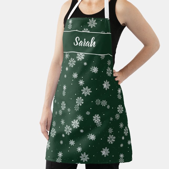 Feuille De Papier Cadeau Flocons Vertes Vacances (Snowflakes Green Holiday Wrapping Paper Sheets
)