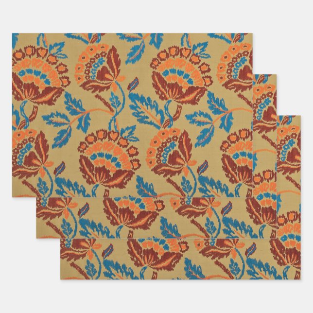 Feuille De Papier Cadeau Floral asiatique (Lot)