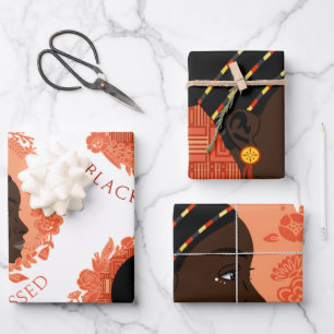 Feuille De Papier Cadeau Floral Black & Blessed