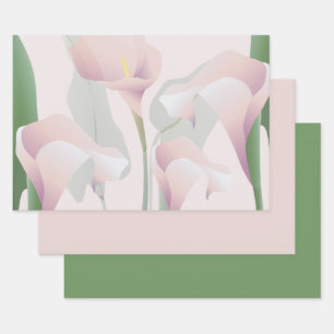 Feuille De Papier Cadeau Floral rose de Calla Lily