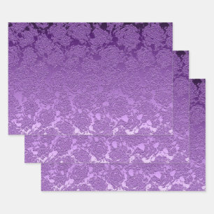 Feuille De Papier Cadeau Floral violet couleur mauve Imprimer Motif Succule
