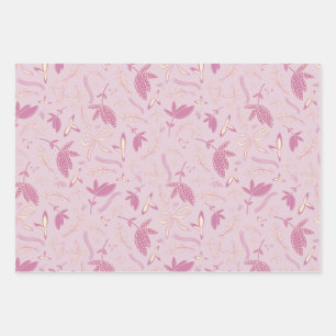Feuille De Papier Cadeau Flore et vaches pastel délicieuses