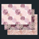 Feuille De Papier Cadeau Flore rose Chic élégant<br><div class="desc">Fête des mariées florale chic rose bordeaux ou toute occasion</div>