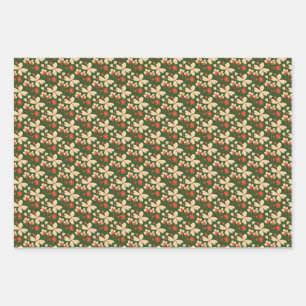 Feuille De Papier Cadeau Flore verte