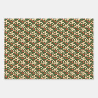 Feuille De Papier Cadeau Flore verte
