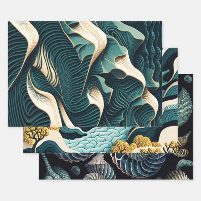 Feuille De Papier Cadeau Flowing harmony (Lot)