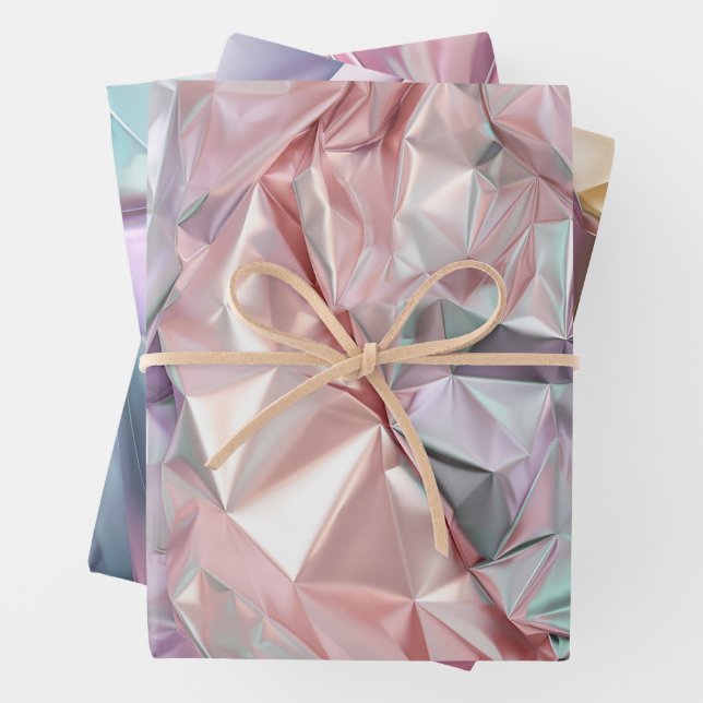 Feuille De Papier Cadeau Foil Crinkle Pattern (En situation)